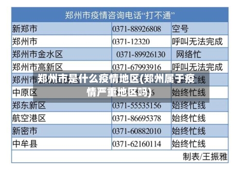 郑州市是什么疫情地区(郑州属于疫情严重地区吗)