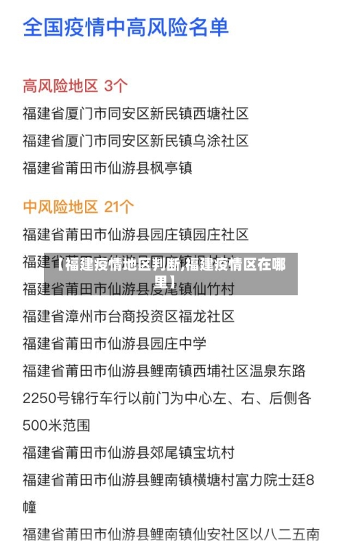 【福建疫情地区判断,福建疫情区在哪里】-第3张图片